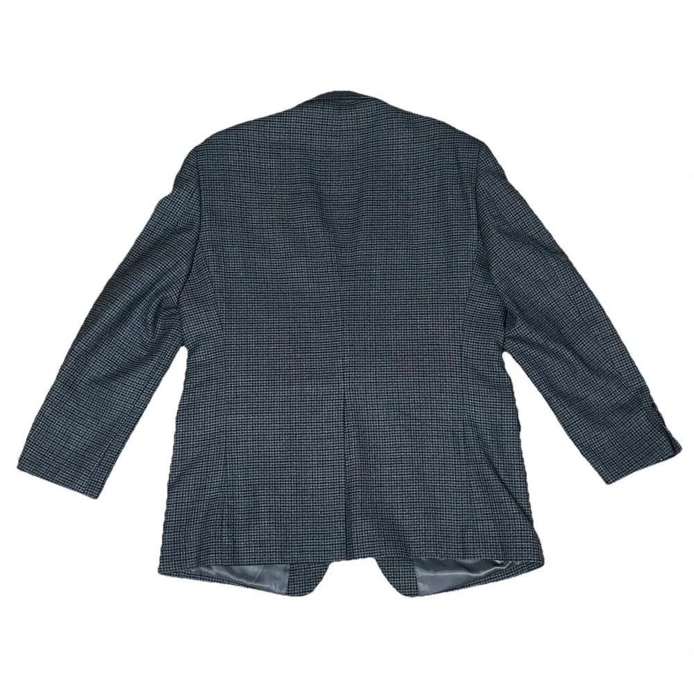 Chaps Ralph‎ Lauren 42R Gray Black Houndstooth 100% Lambswool Blazer Sports Coat
